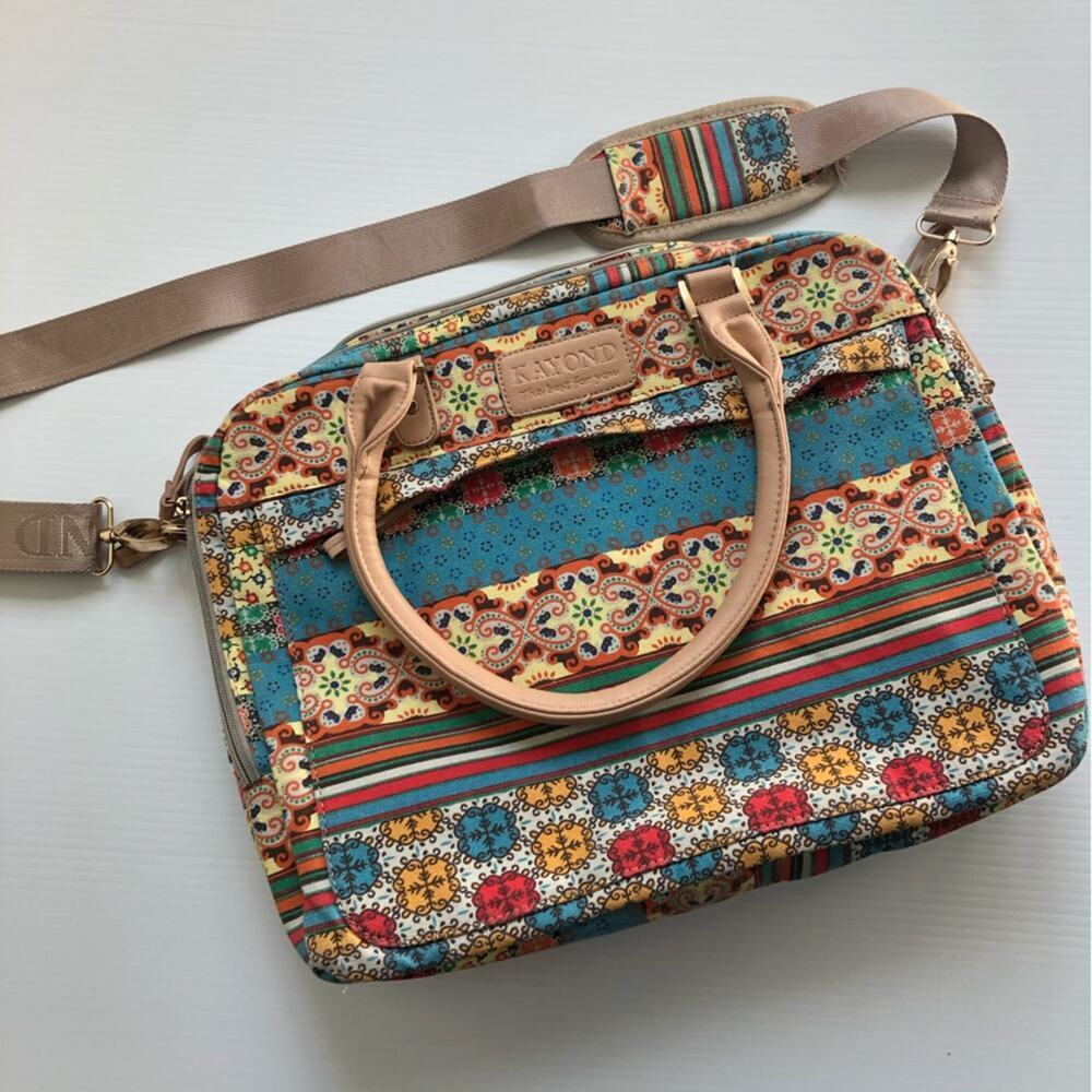 Kayond laptop shoulder briefcase bag patterned pockets